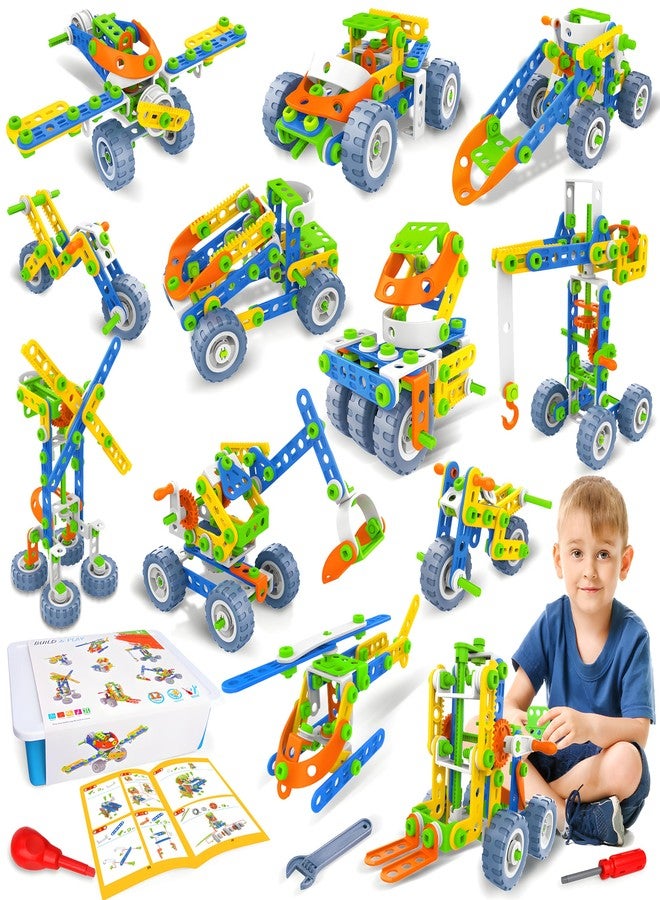 MOONTOY 12 in 1 STEM Toys for 4 5 6 7 8+ Year Old Boy Gifts, 152 PCS Educational Building Toys for Kids Ages 4-8 5-7 8-12, Building Blocks Stem Kits Activities Construction Toy for Boys Birthday Gifts - Image 1